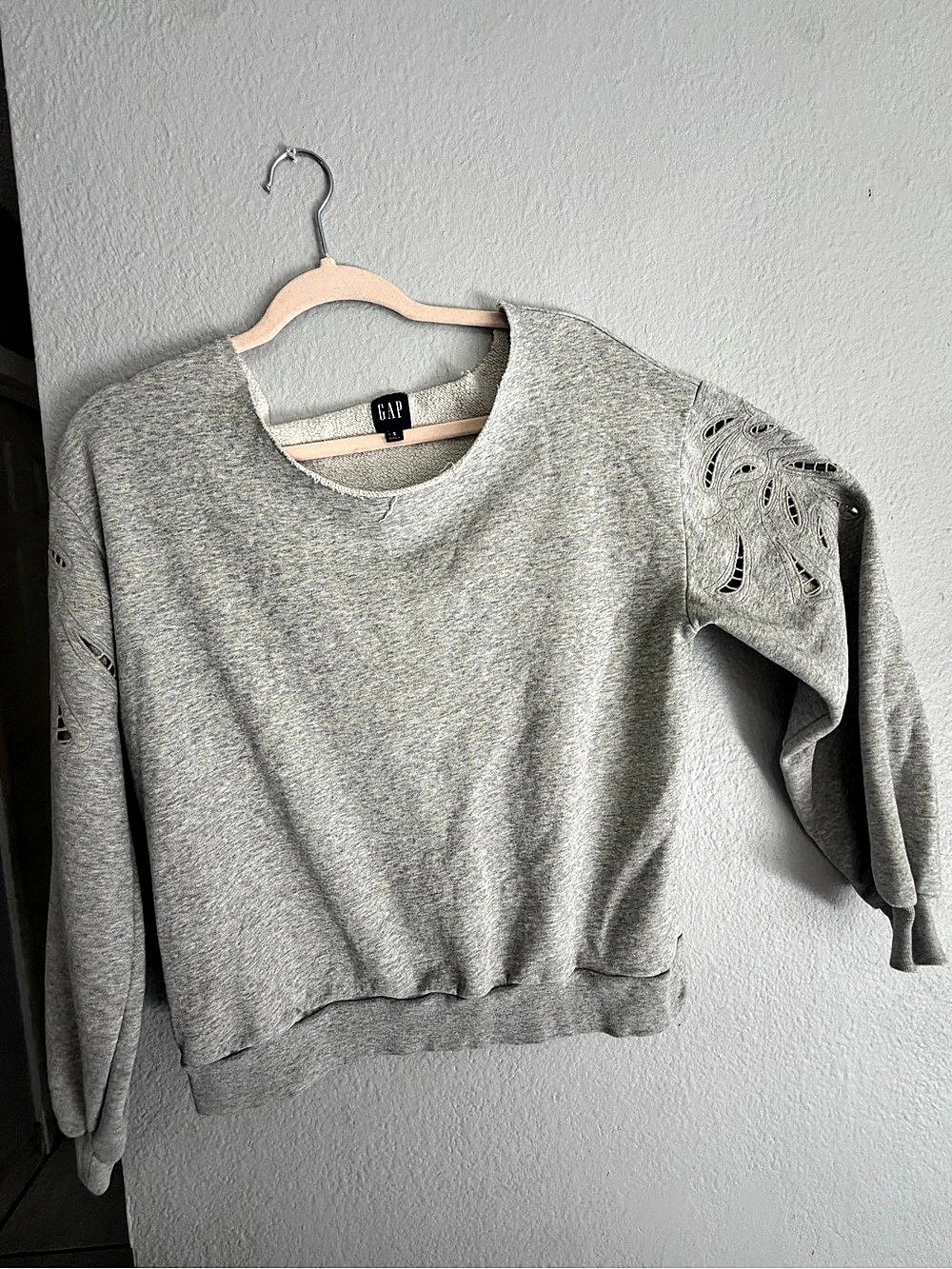 Gap Distressed Gray Sweatshirt
